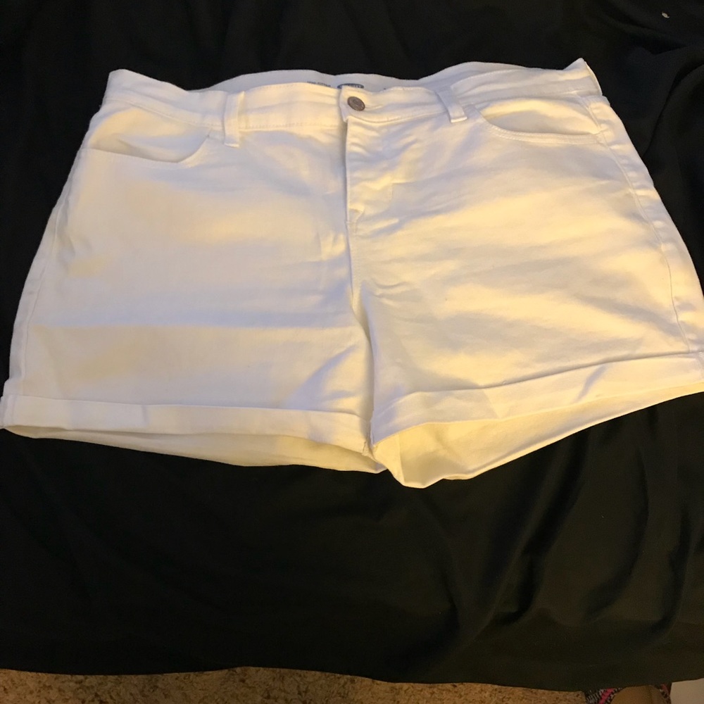 White jean shorts